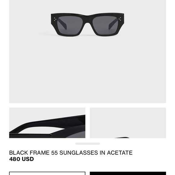 Authentic Celine sunglasses- Black Frame 55 Sunglasses - Picture 1 of 6